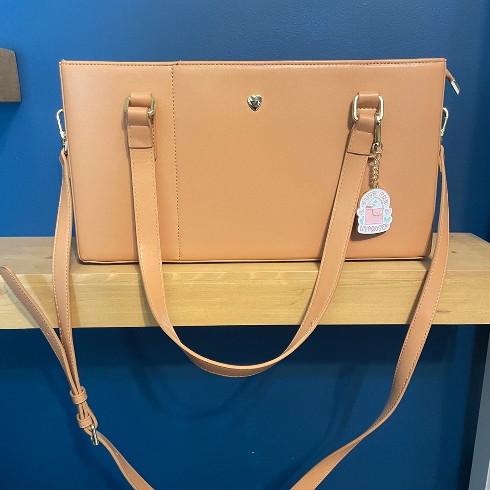 Brown cup holder water bottle purse